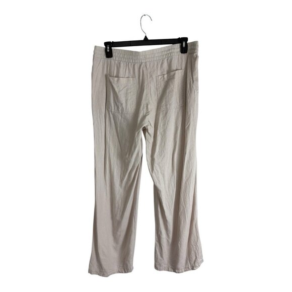 Old navy Womens Pants Size Large Tan Linen Blend Pullon Causal Beach - Picture 2 of 10